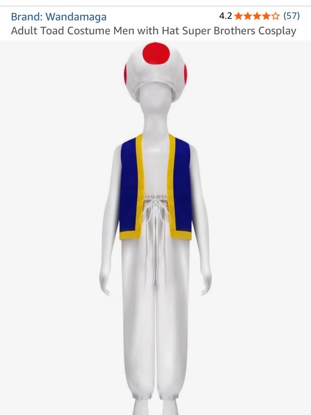 Adult Toad Costume from Super Mario Bros.